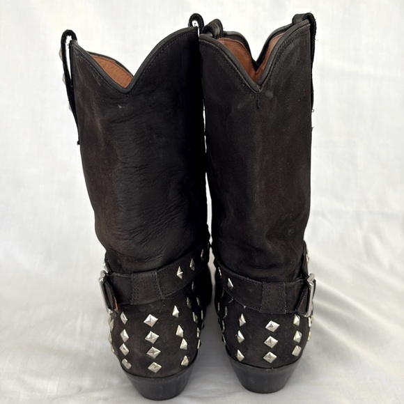 Donald J. Pliner Vero Cuoio Black Suede Silver Studded Western Boots Women’s 7 - Picture 3 of 10